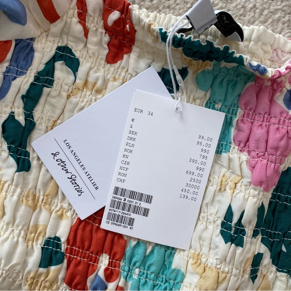 & OTHER STORIES PRINTED LINEN MIDI DRESS - Picture 7 of 12